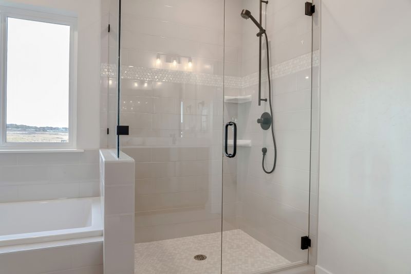 Walk-in Shower with Black Frame Glass